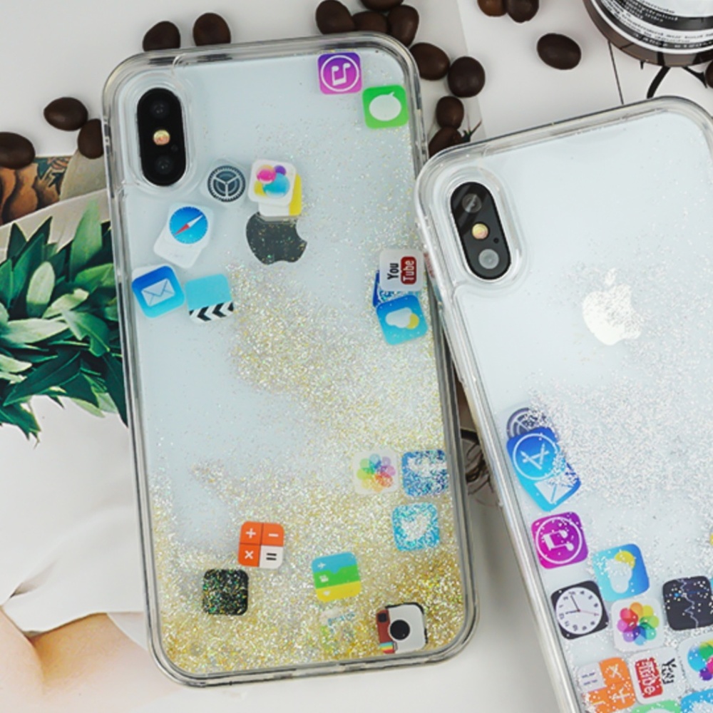 NEW iPhone 7/8 Liquid Glitter Icon Case - Picture 3 of 6